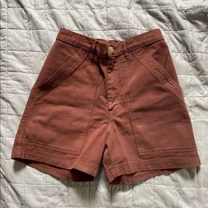 Brand new Big Bud Press work shorts size XS, fudgesicle brown